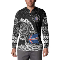 Personalized Viking Iceland Button Sweatshirt Icelander Viking Ship