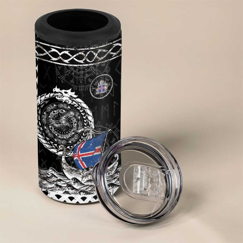 Personalized Viking Iceland 4 in 1 Can Cooler Tumbler Icelander Viking Ship