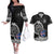 Personalized Viking Iceland Couples Matching Off The Shoulder Long Sleeve Dress and Hawaiian Shirt Icelander Viking Ship