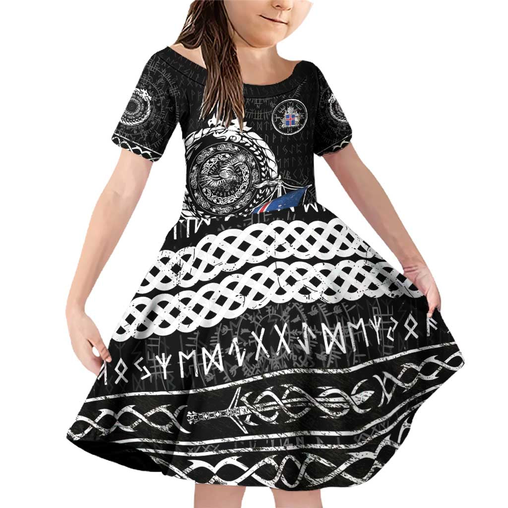 Personalized Viking Iceland Family Matching Off Shoulder Short Dress and Hawaiian Shirt Icelander Viking Ship