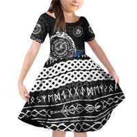 Personalized Viking Iceland Family Matching Off Shoulder Short Dress and Hawaiian Shirt Icelander Viking Ship