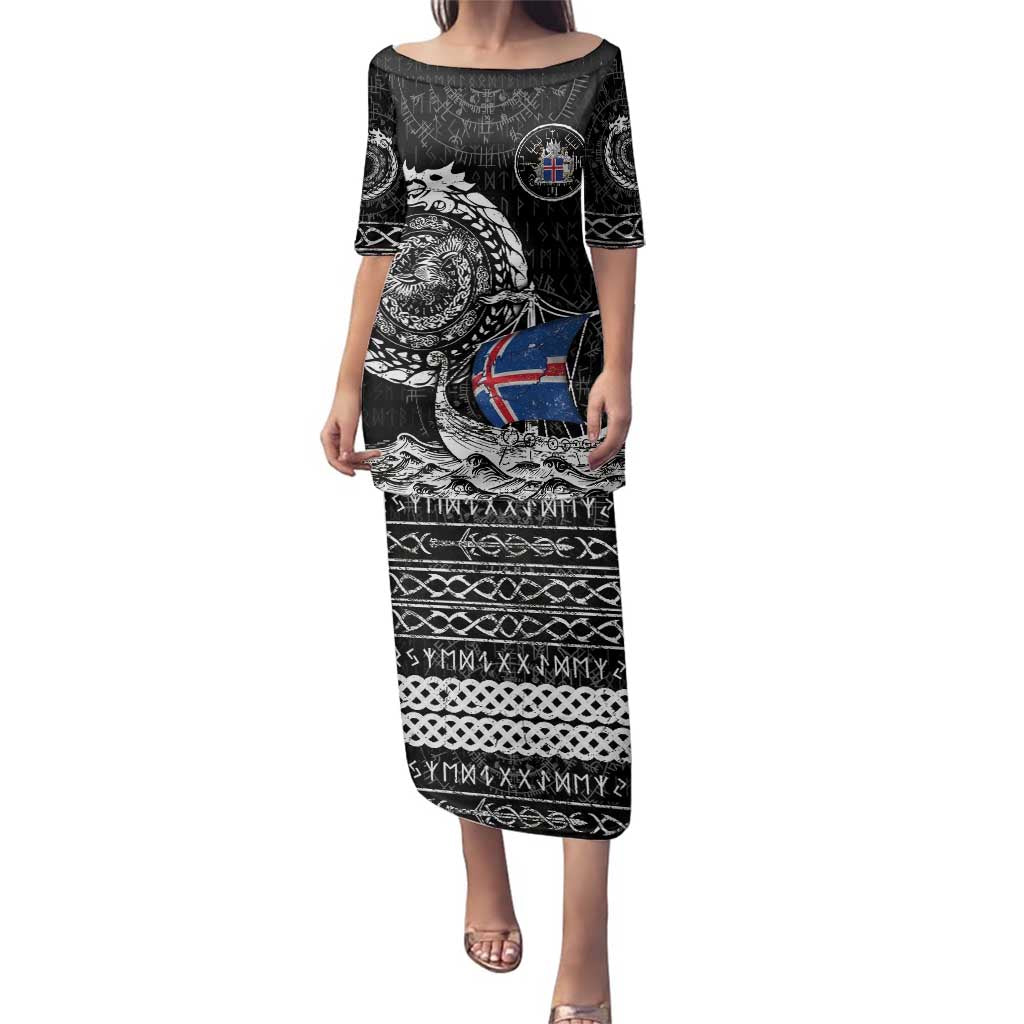 Personalized Viking Iceland Family Matching Puletasi and Hawaiian Shirt Icelander Viking Ship