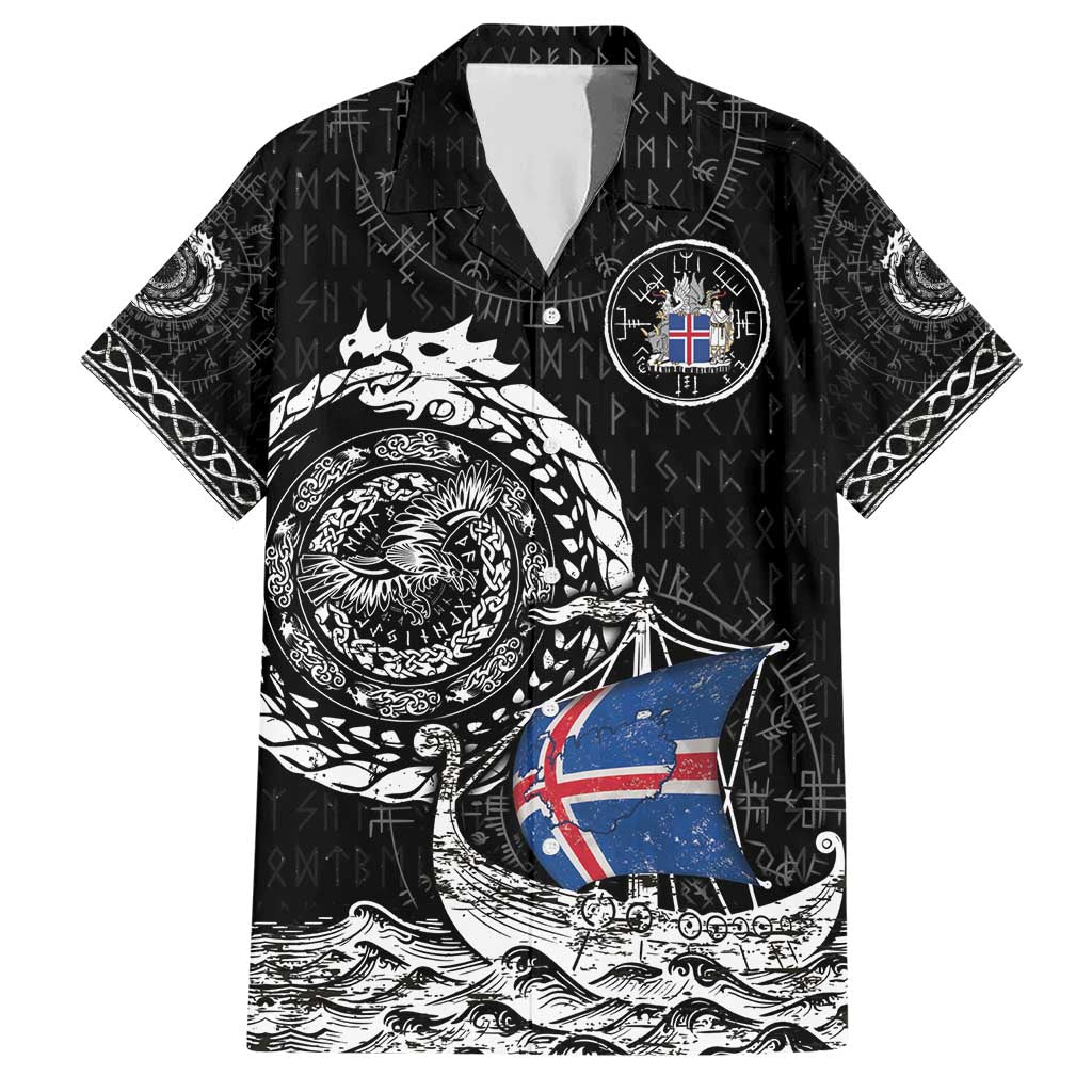 Personalized Viking Iceland Family Matching Short Sleeve Bodycon Dress and Hawaiian Shirt Icelander Viking Ship