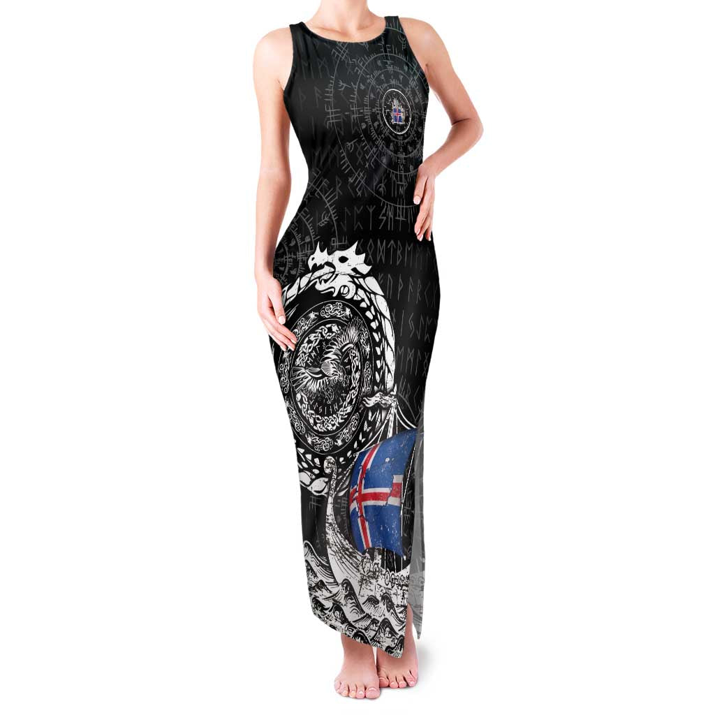 Personalized Viking Iceland Family Matching Tank Maxi Dress and Hawaiian Shirt Icelander Viking Ship