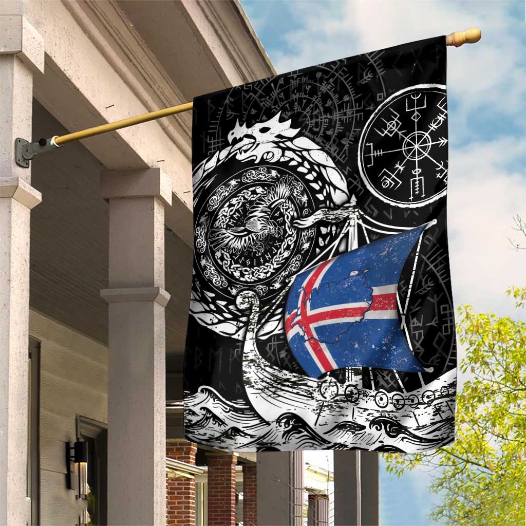 Viking Iceland Garden Flag Icelander Viking Ship