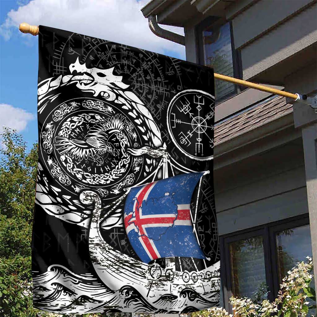 Viking Iceland Garden Flag Icelander Viking Ship