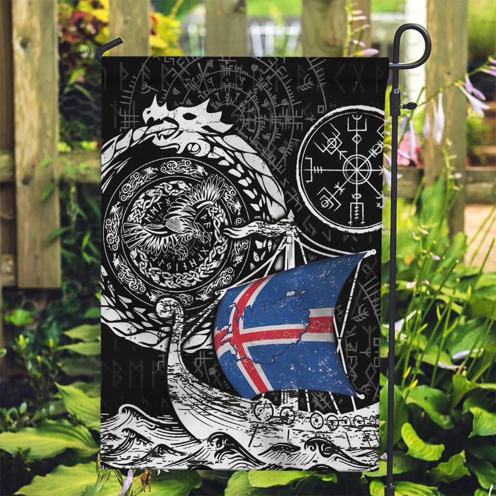 Viking Iceland Garden Flag Icelander Viking Ship