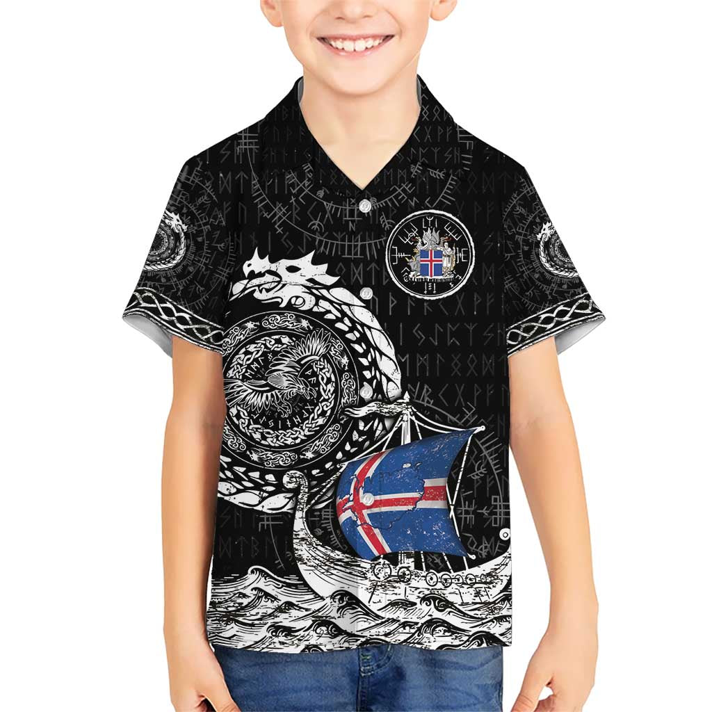 Personalized Viking Iceland Kid Hawaiian Shirt Icelander Viking Ship