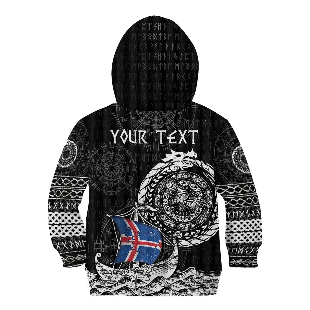 Personalized Viking Iceland Kid Hoodie Icelander Viking Ship