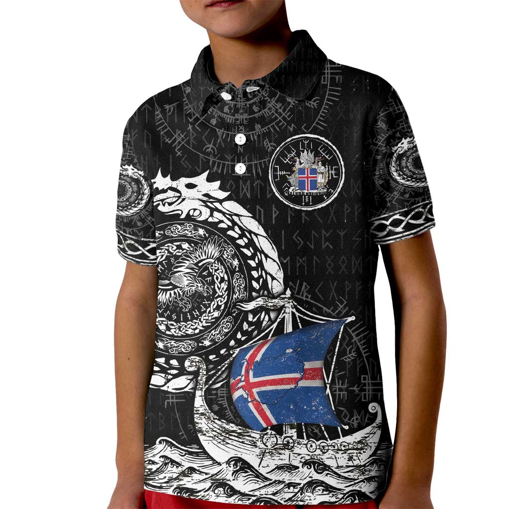 Personalized Viking Iceland Kid Polo Shirt Icelander Viking Ship