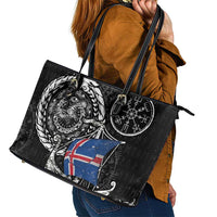 Viking Iceland Leather Tote Bag Icelander Viking Ship