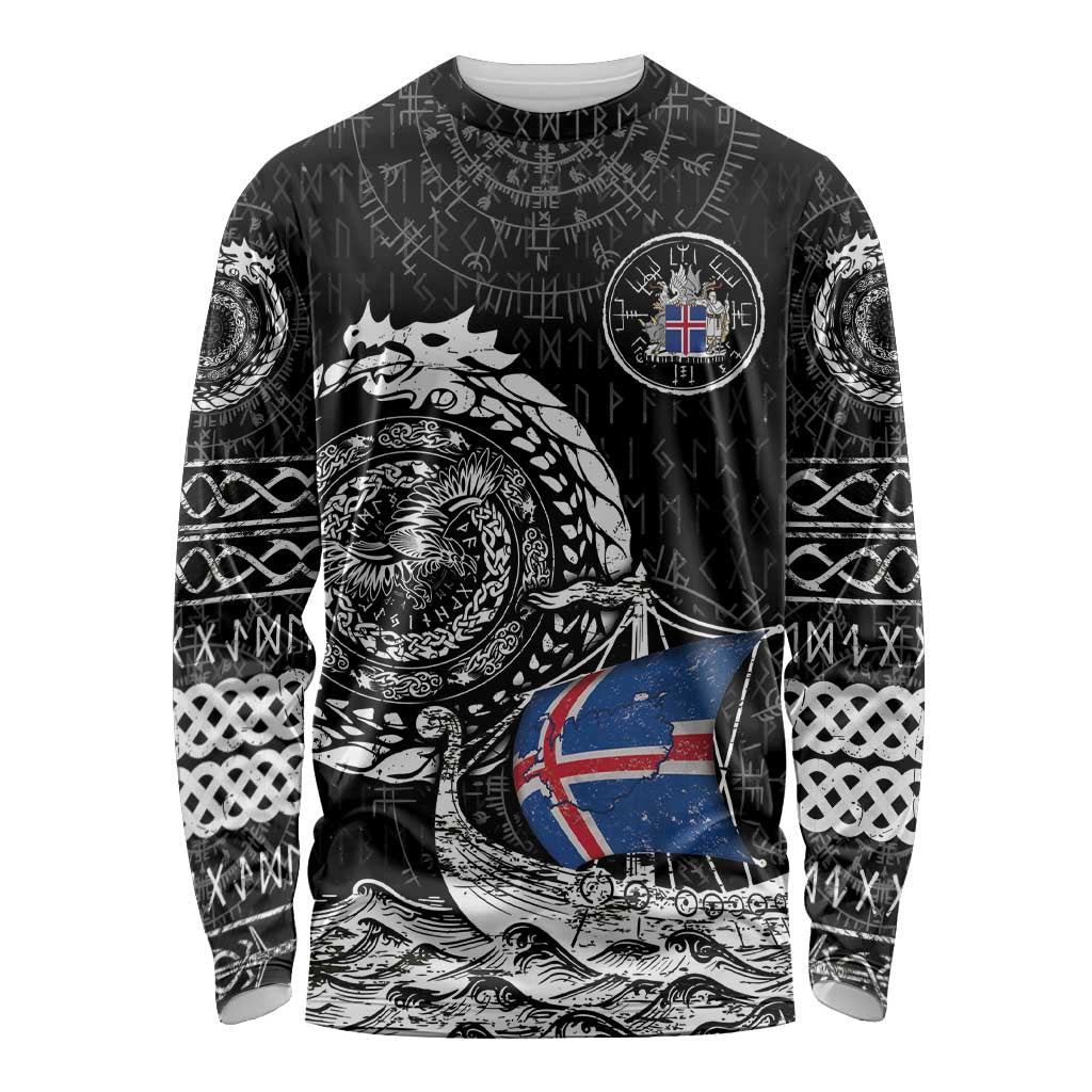 Personalized Viking Iceland Long Sleeve Shirt Icelander Viking Ship