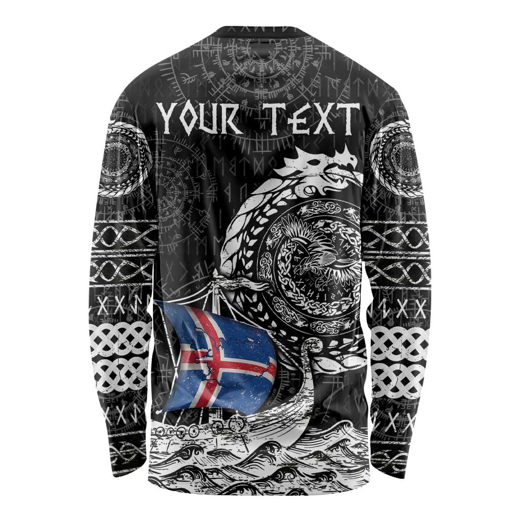 Personalized Viking Iceland Long Sleeve Shirt Icelander Viking Ship