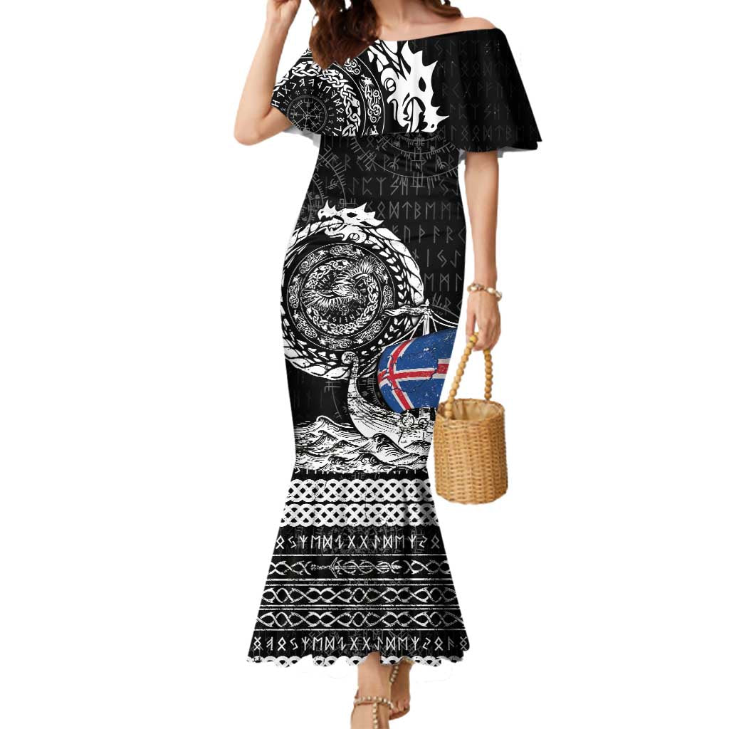 Personalized Viking Iceland Mermaid Dress Icelander Viking Ship