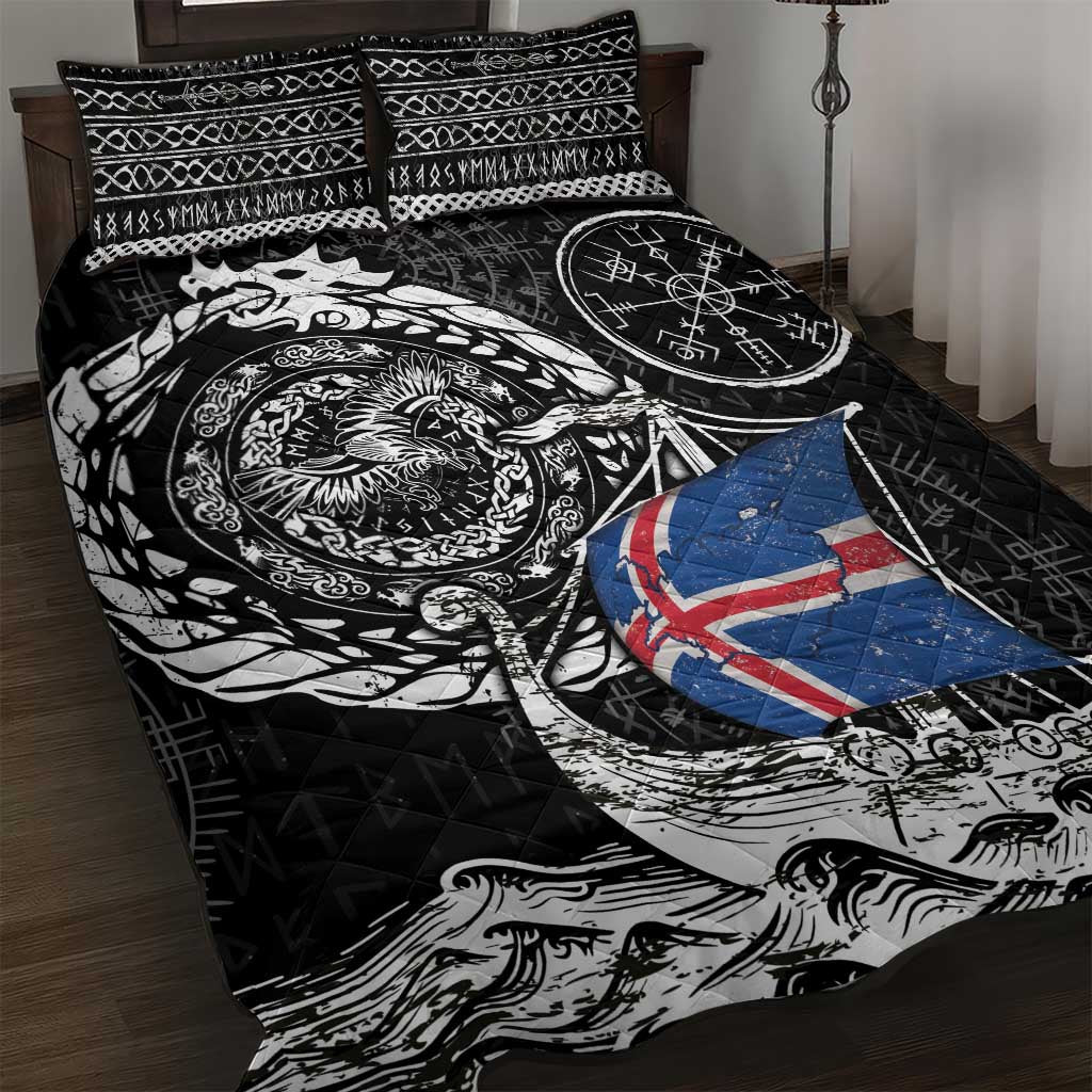 Viking Iceland Quilt Bed Set Icelander Viking Ship
