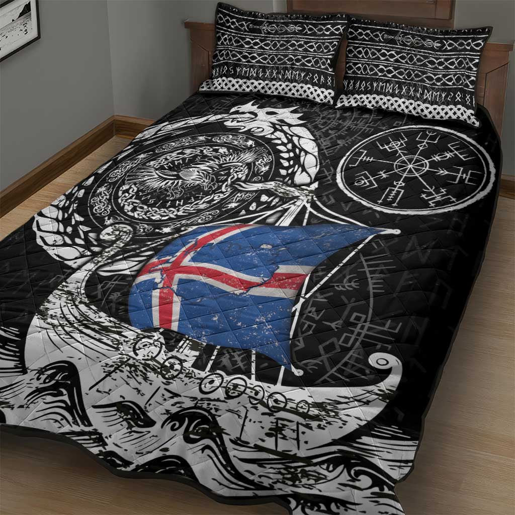 Viking Iceland Quilt Bed Set Icelander Viking Ship