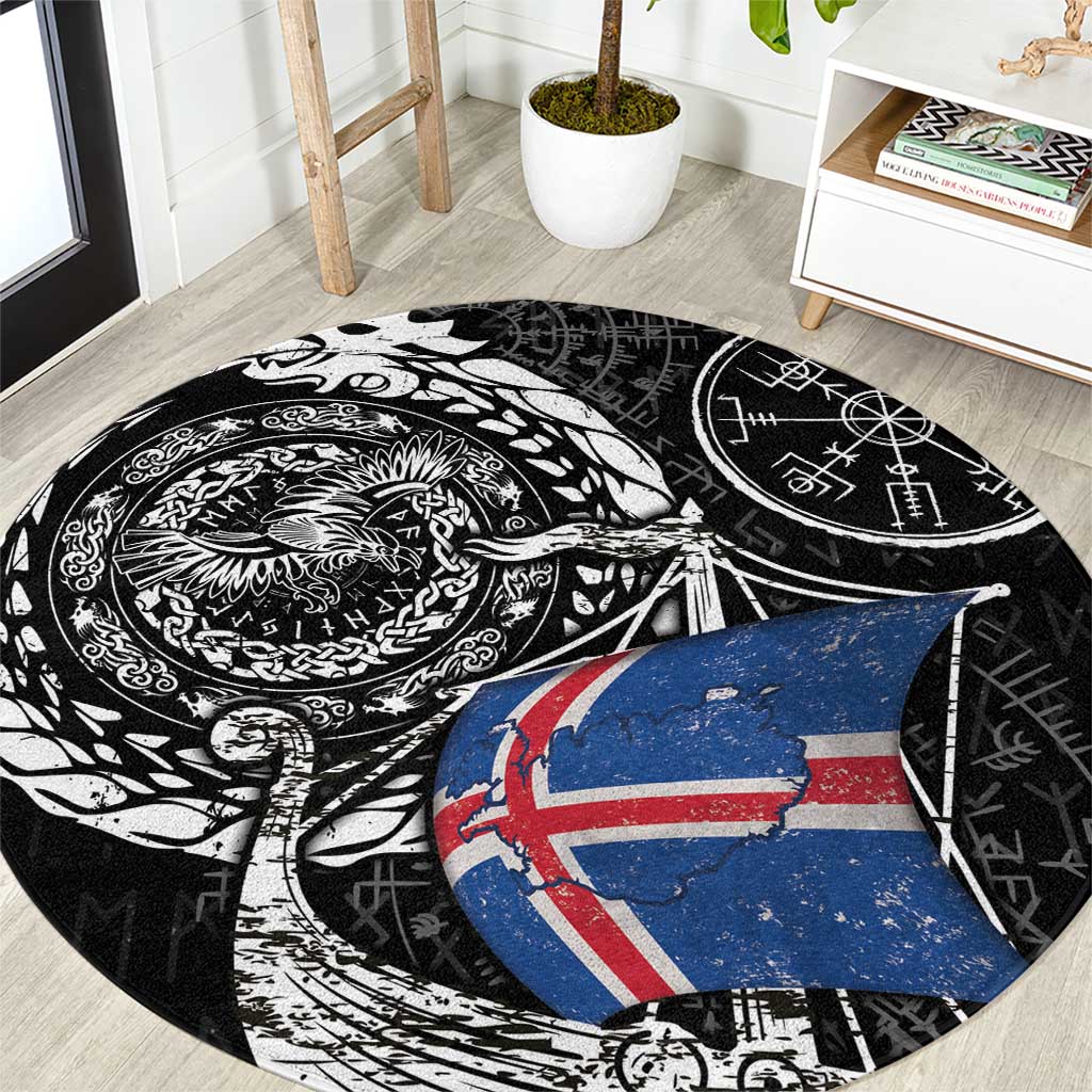 Viking Iceland Round Carpet Icelander Viking Ship
