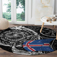 Viking Iceland Round Carpet Icelander Viking Ship