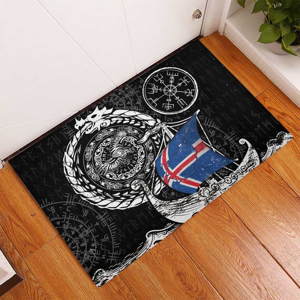 Viking Iceland Rubber Doormat Icelander Viking Ship
