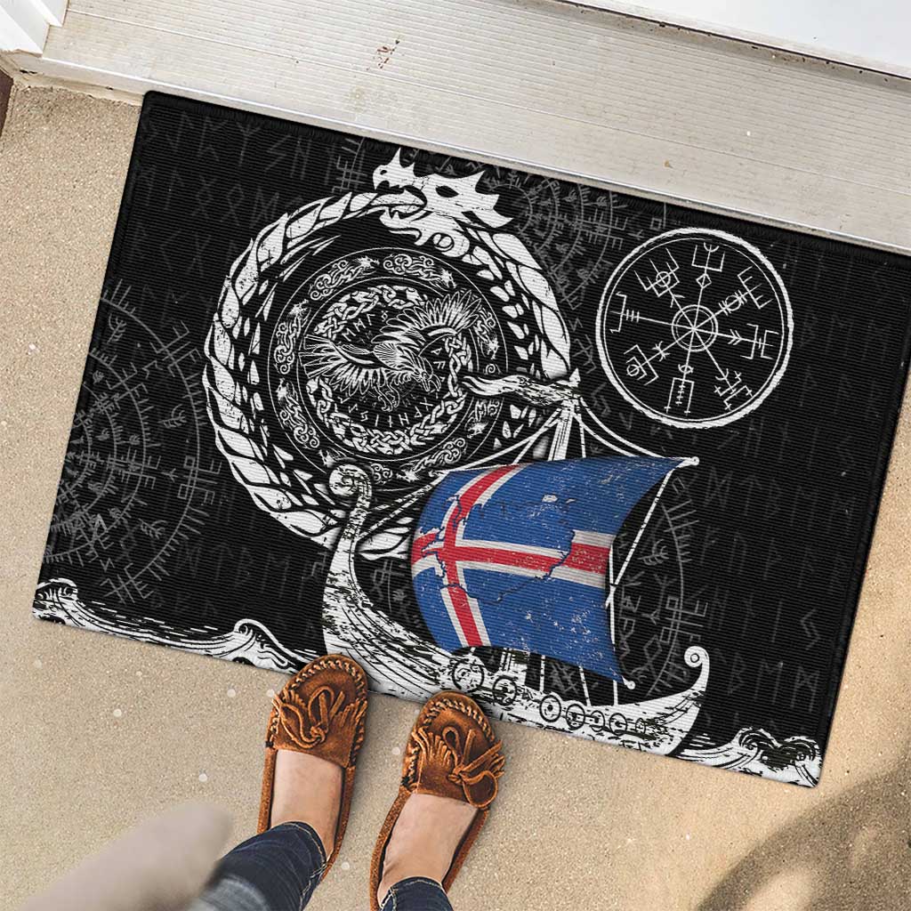Viking Iceland Rubber Doormat Icelander Viking Ship
