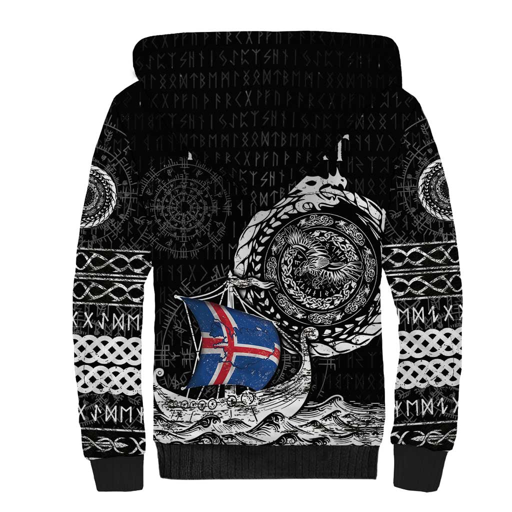 Personalized Viking Iceland Sherpa Hoodie Icelander Viking Ship