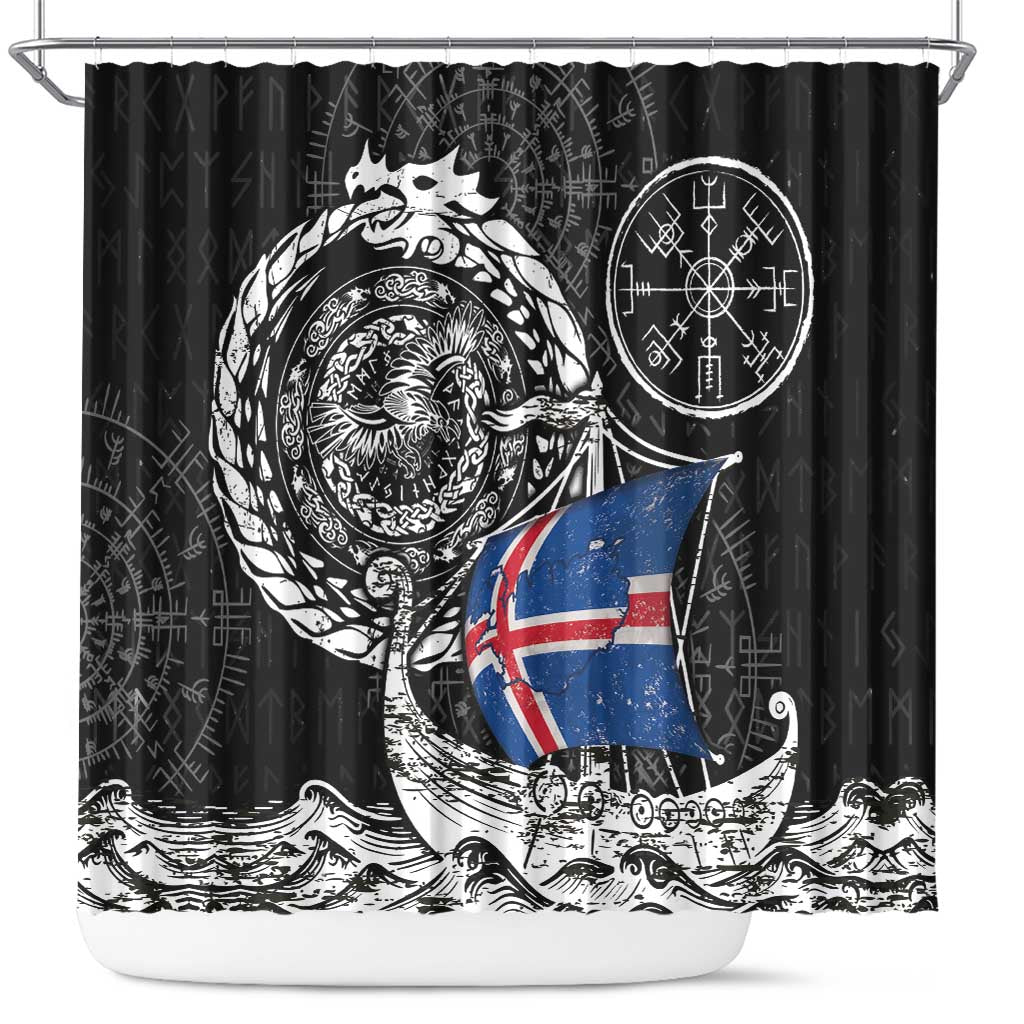 Viking Iceland Shower Curtain Icelander Viking Ship