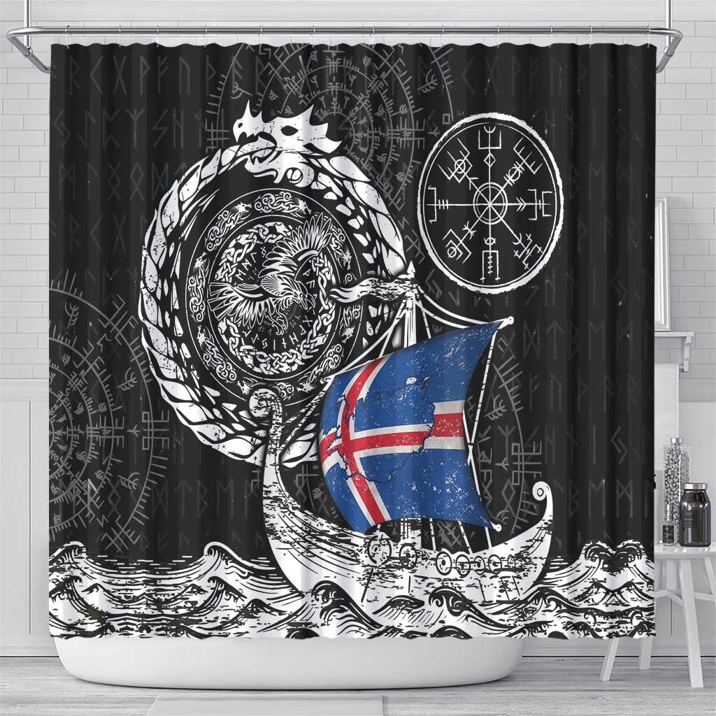 Viking Iceland Shower Curtain Icelander Viking Ship