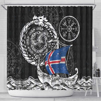 Viking Iceland Shower Curtain Icelander Viking Ship