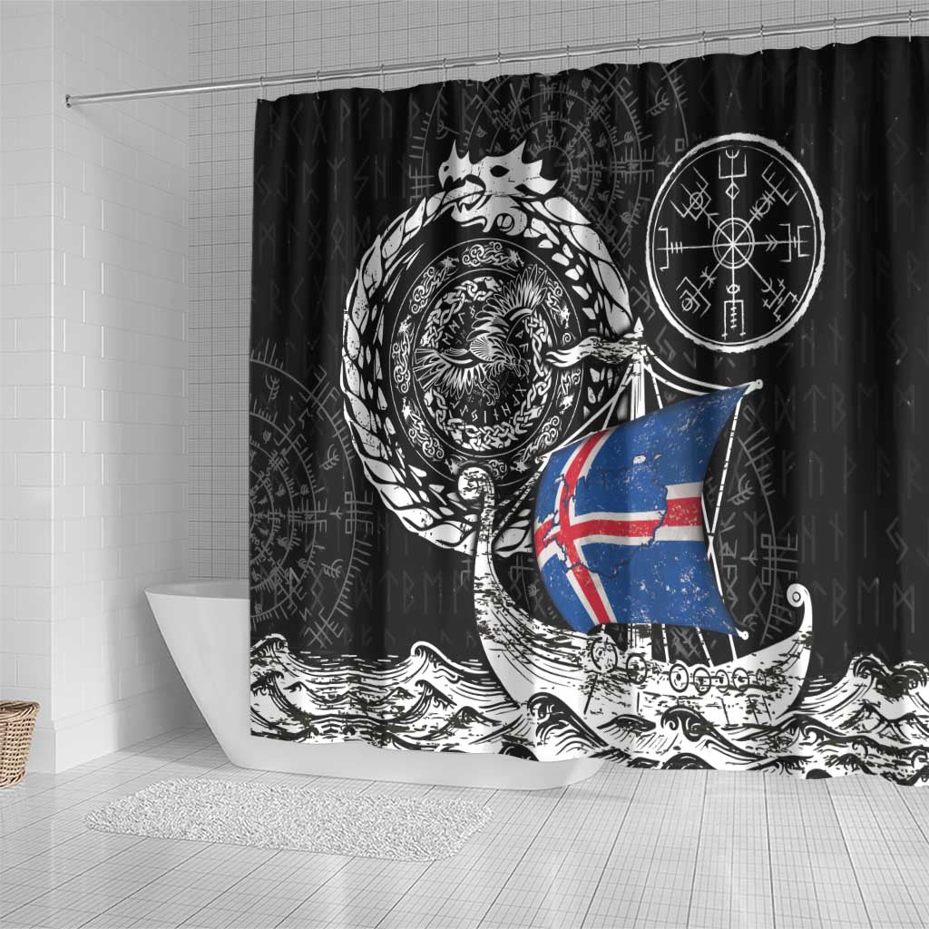 Viking Iceland Shower Curtain Icelander Viking Ship