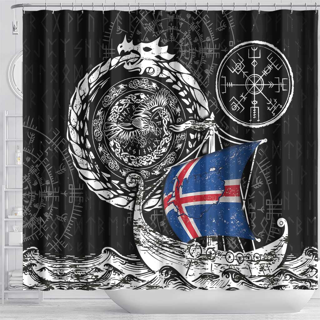 Viking Iceland Shower Curtain Icelander Viking Ship