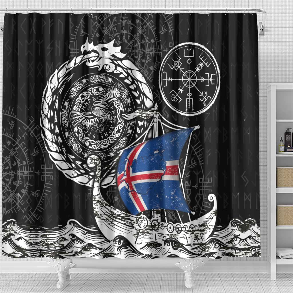Viking Iceland Shower Curtain Icelander Viking Ship