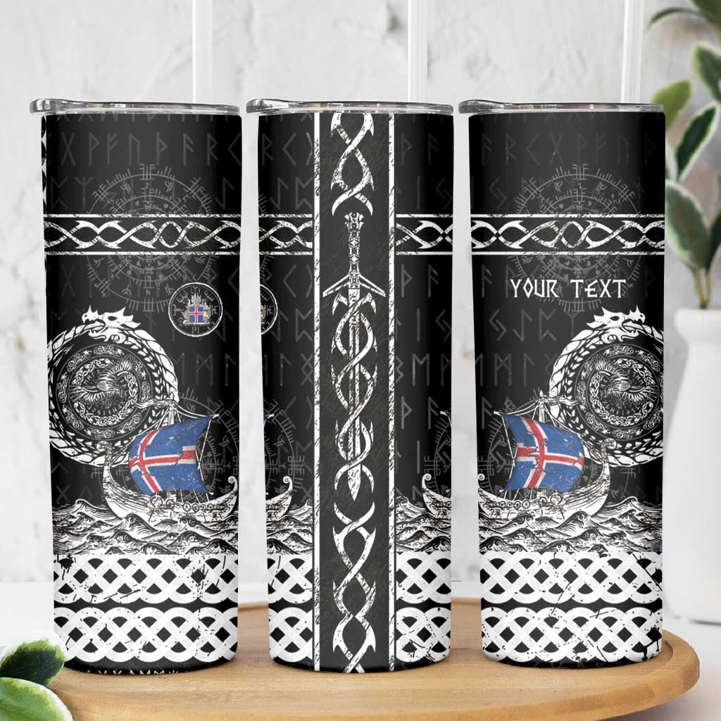Personalized Viking Iceland Skinny Tumbler Icelander Viking Ship