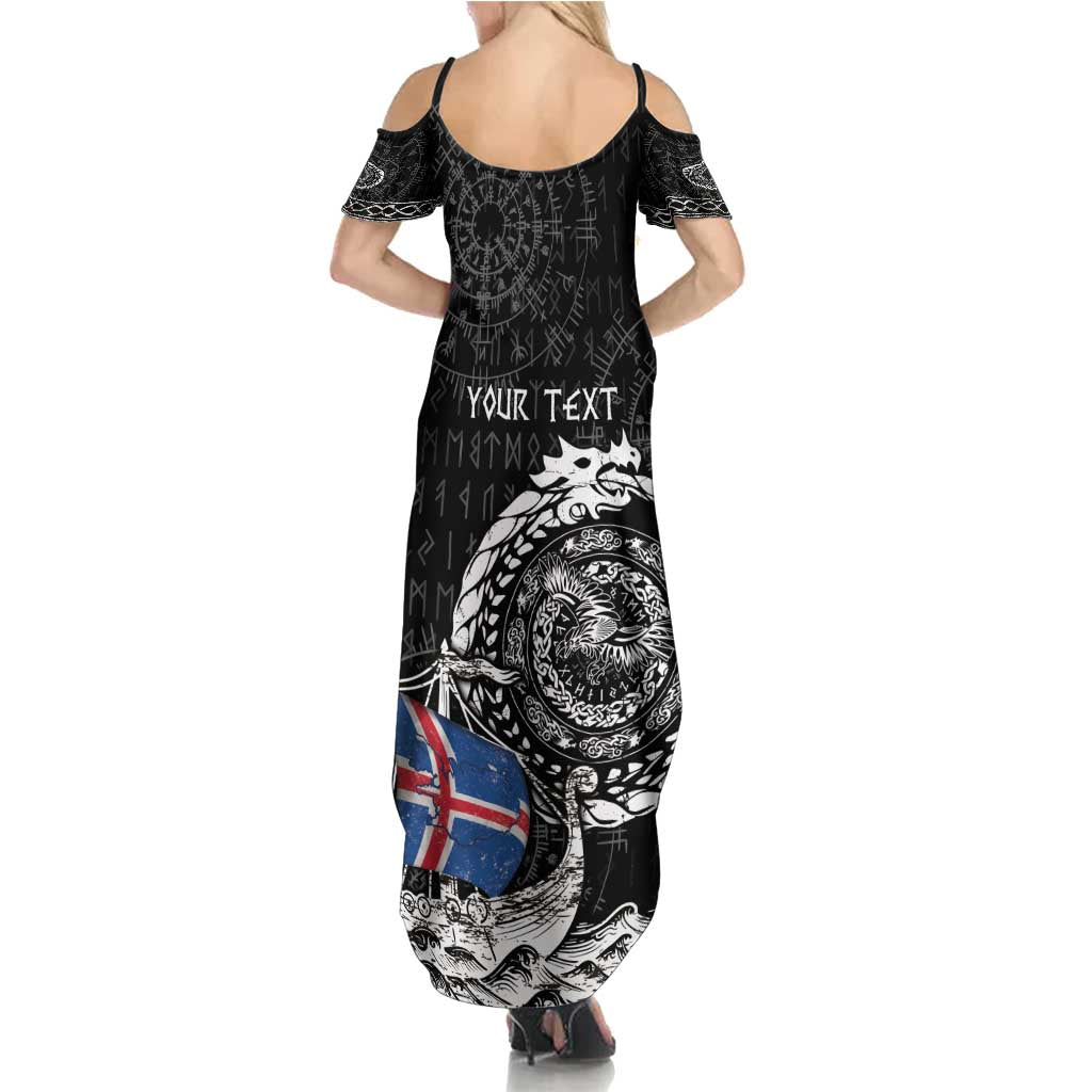 Personalized Viking Iceland Summer Maxi Dress Icelander Viking Ship