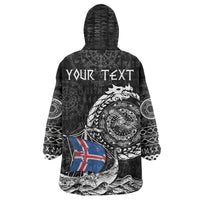 Personalized Viking Iceland Wearable Blanket Hoodie Icelander Viking Ship