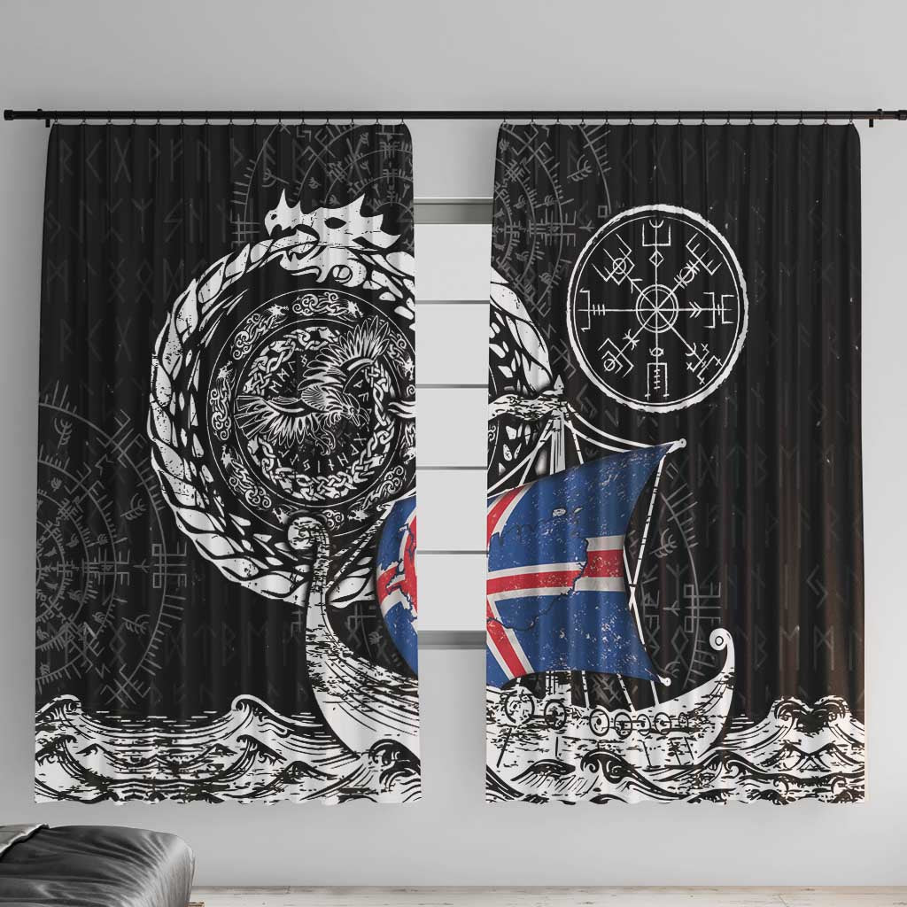 Viking Iceland Window Curtain Icelander Viking Ship