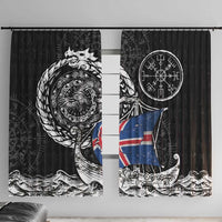 Viking Iceland Window Curtain Icelander Viking Ship