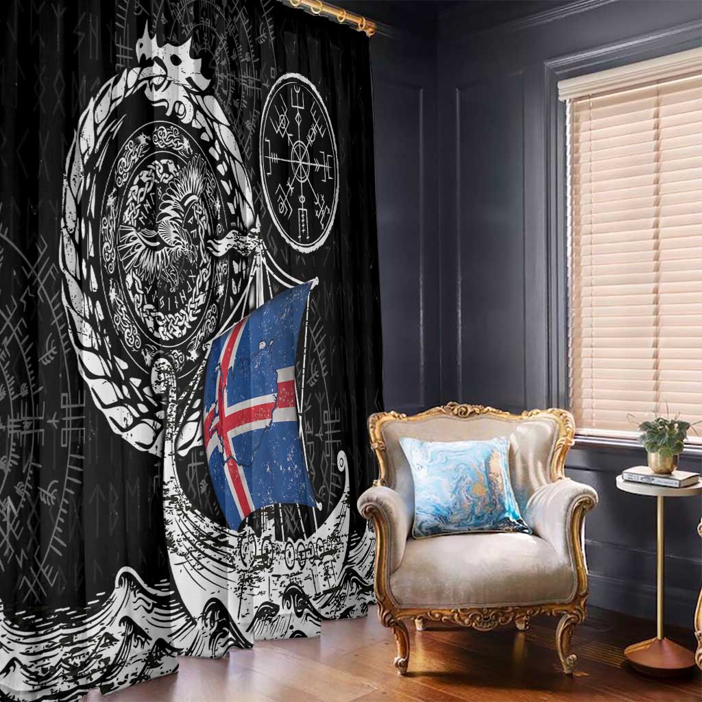 Viking Iceland Window Curtain Icelander Viking Ship