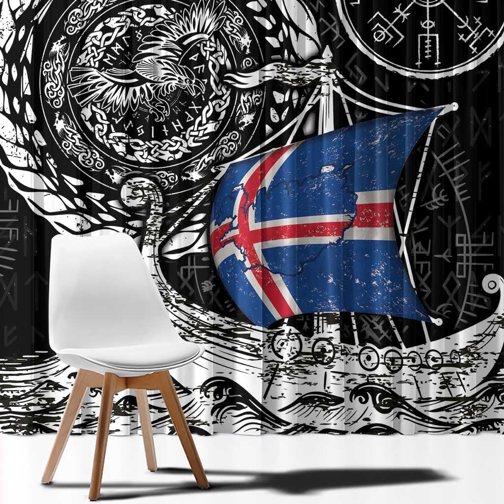 Viking Iceland Window Curtain Icelander Viking Ship