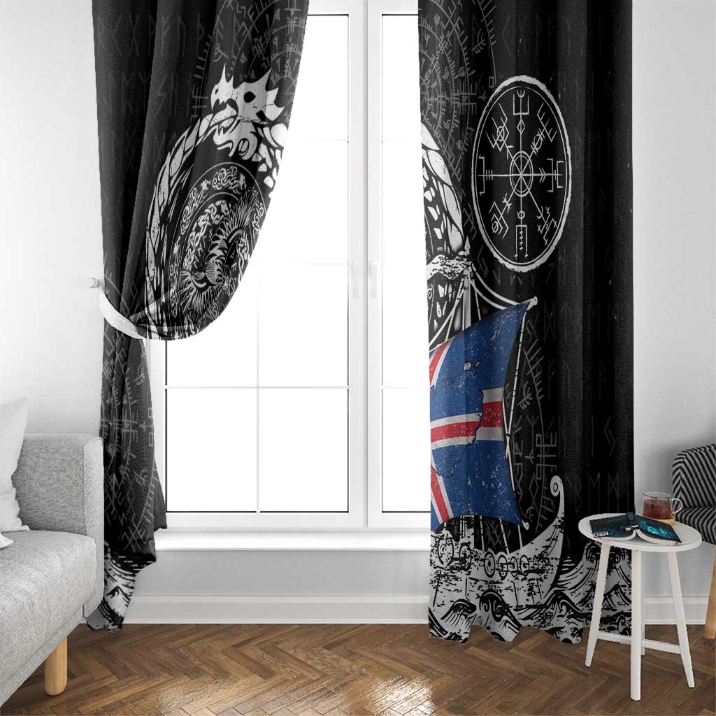 Viking Iceland Window Curtain Icelander Viking Ship