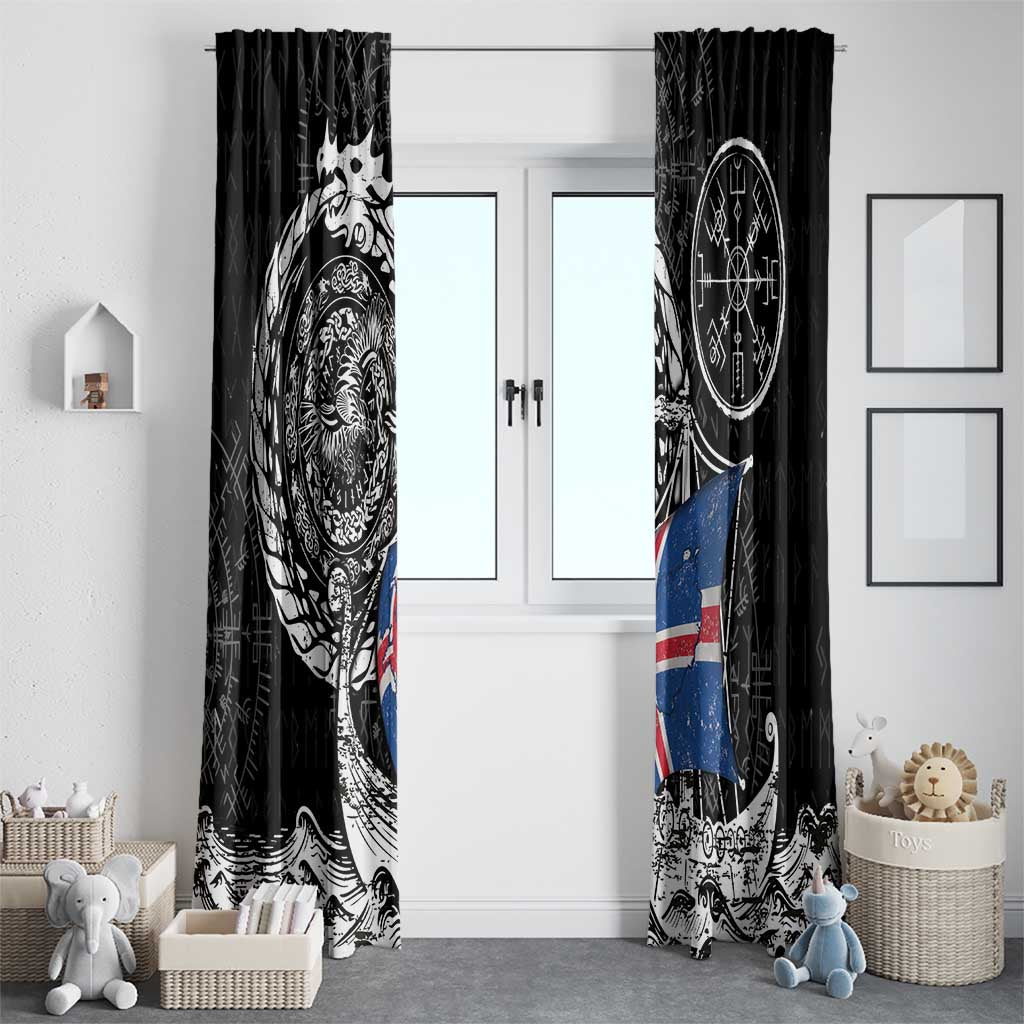 Viking Iceland Window Curtain Icelander Viking Ship