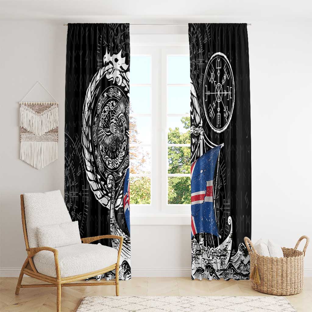 Viking Iceland Window Curtain Icelander Viking Ship