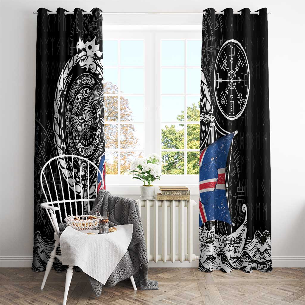 Viking Iceland Window Curtain Icelander Viking Ship