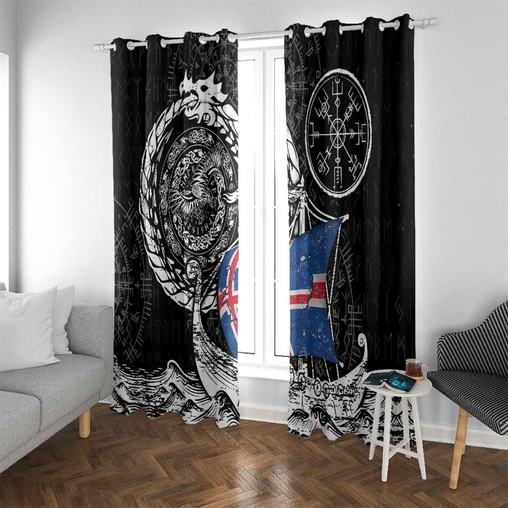 Viking Iceland Window Curtain Icelander Viking Ship