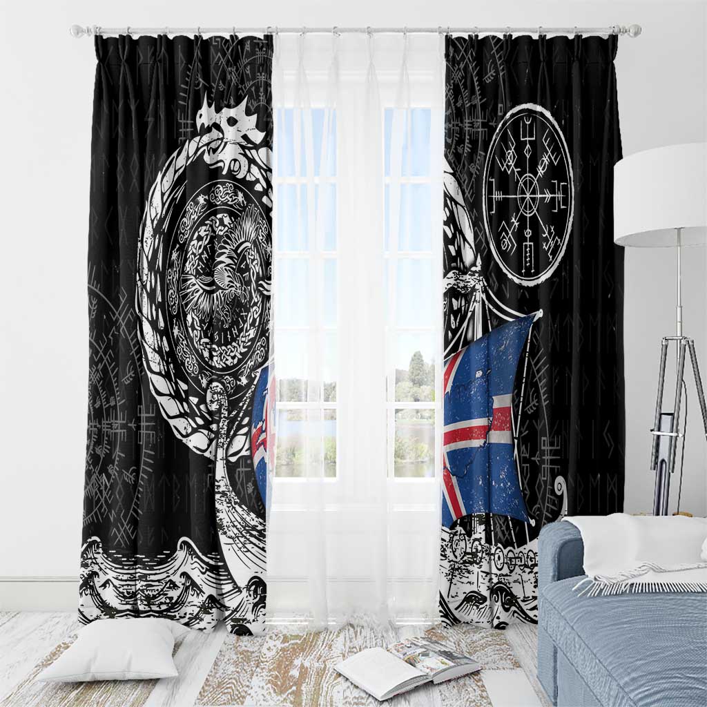 Viking Iceland Window Curtain Icelander Viking Ship