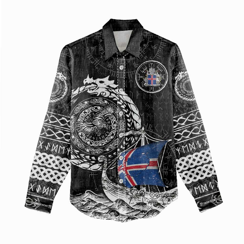 Personalized Viking Iceland Women Casual Shirt Icelander Viking Ship