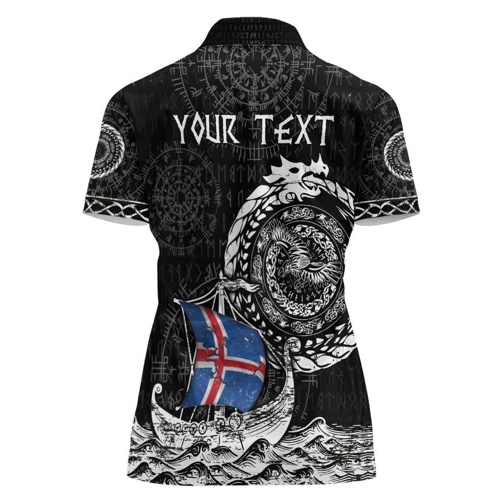 Personalized Viking Iceland Women Polo Shirt Icelander Viking Ship