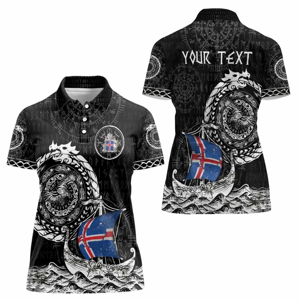 Personalized Viking Iceland Women Polo Shirt Icelander Viking Ship