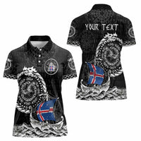 Personalized Viking Iceland Women Polo Shirt Icelander Viking Ship