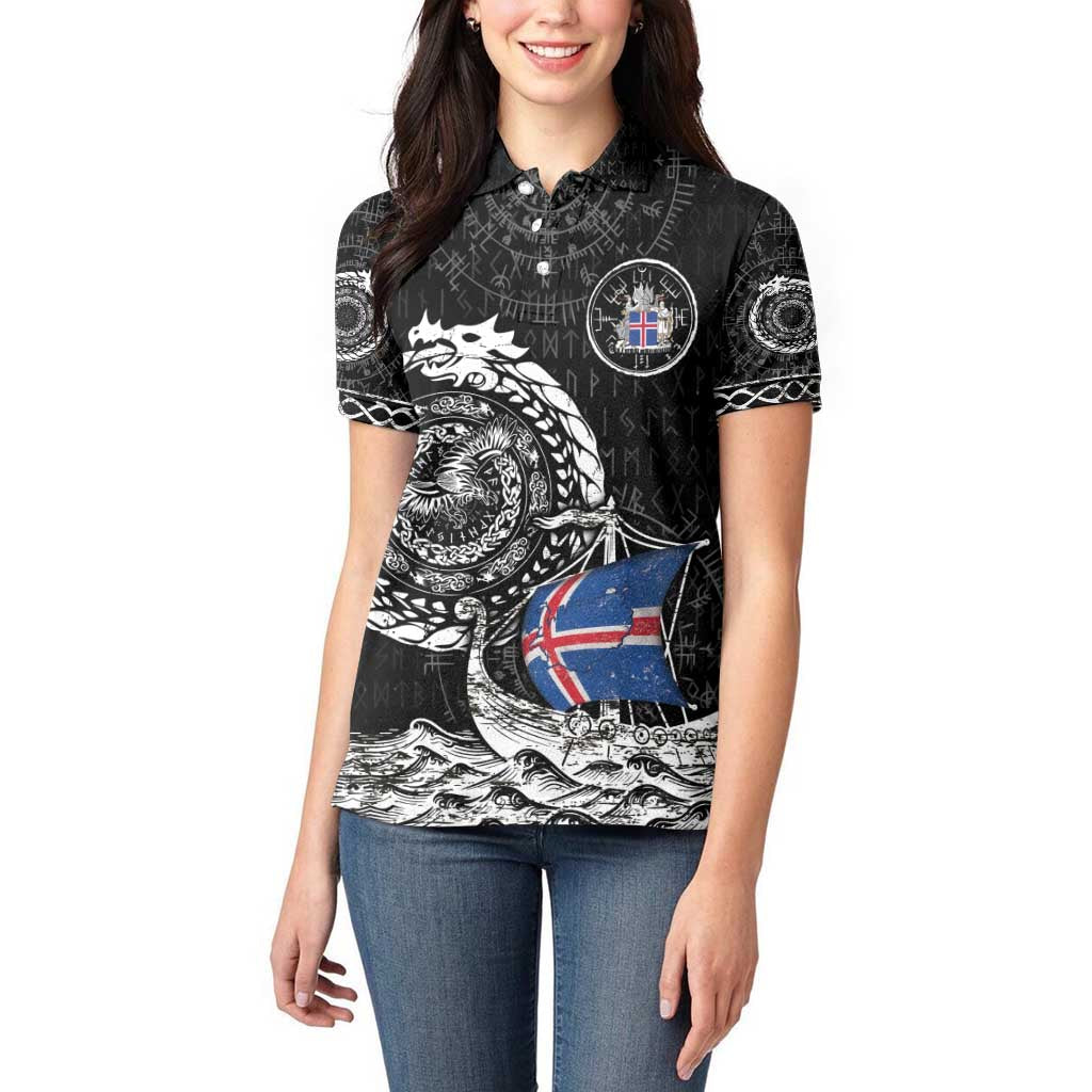 Personalized Viking Iceland Women Polo Shirt Icelander Viking Ship