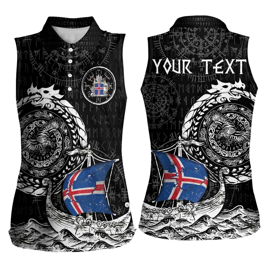 Personalized Viking Iceland Women Sleeveless Polo Shirt Icelander Viking Ship